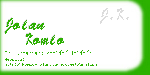 jolan komlo business card